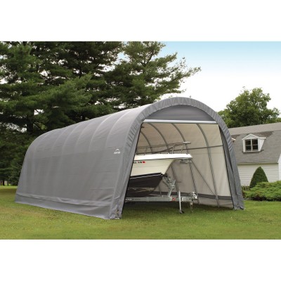 15' x 24' x 12' Round Style Shelter, Green   554798152